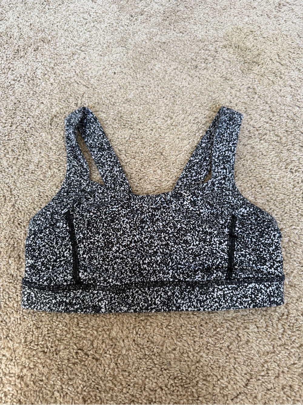 lululemon athletica Black & White Speckled Sports Bra